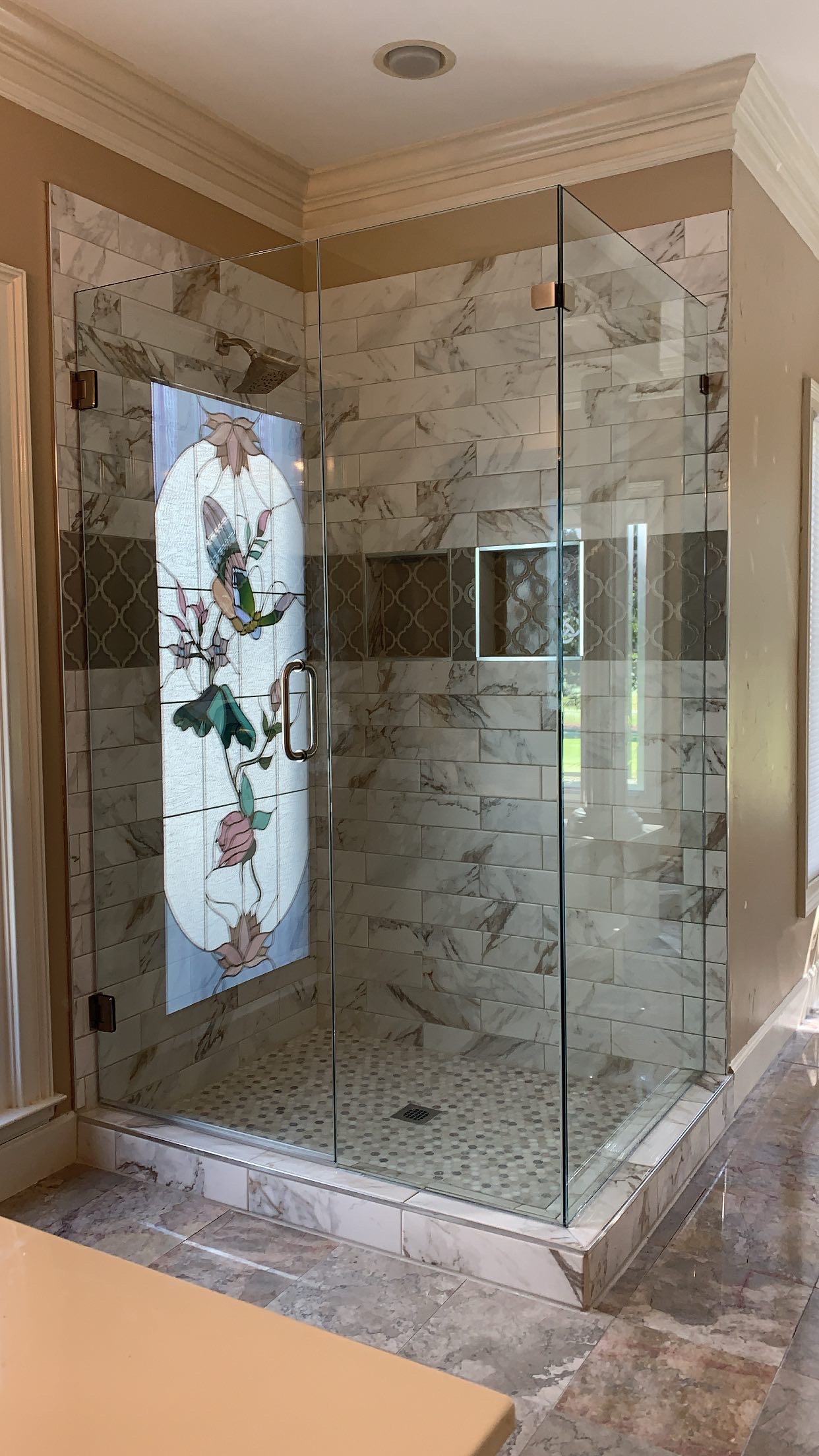 This is Brushed Bronze hardware which matches Delta's Champagne Bronze fixtures!