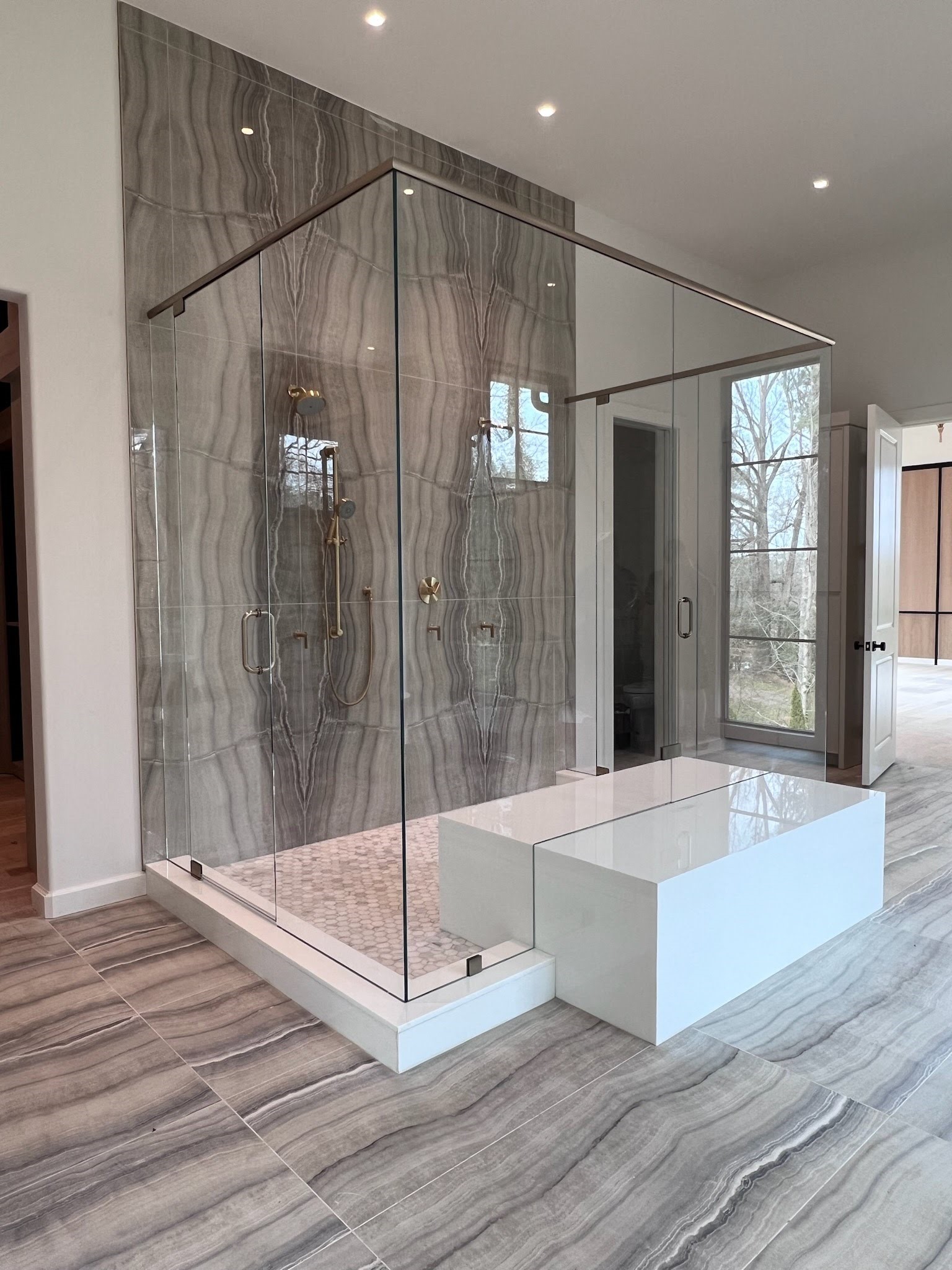 This is Brushed Bronze hardware which matches Delta's Champagne Bronze fixtures!